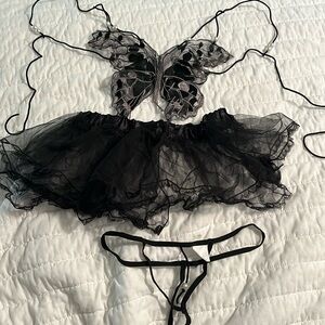 Butterfly and skirt lingerie set